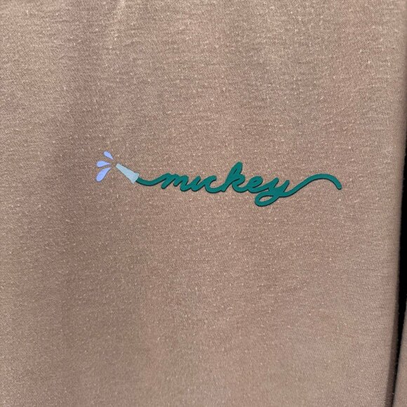 Disney Mickey Crew Neck Sweatshirt Tan With Floral Graphics Womens M - Picture 5 of 10